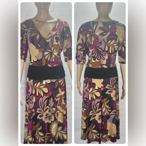 Dress Barn Women's Three-Quarter Sleeve Shift Dress multicolored sz 4
